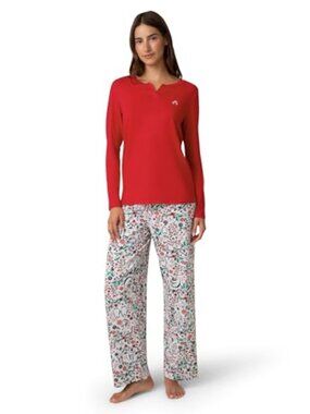 T4. HUE Women's Timeless Soft Jersey Winter Pajama Gift Set